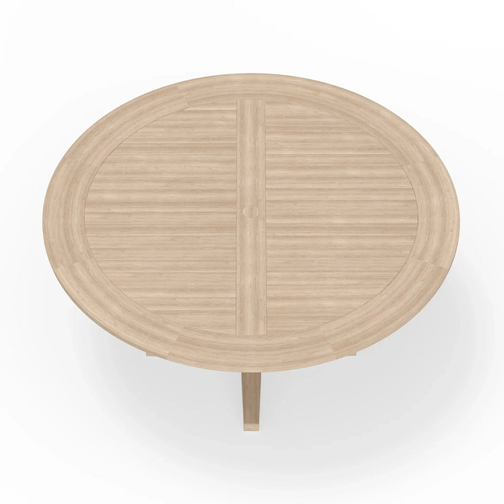 Teak Dining Set Round Table Weathered Alfresco Outdoor Living Australia