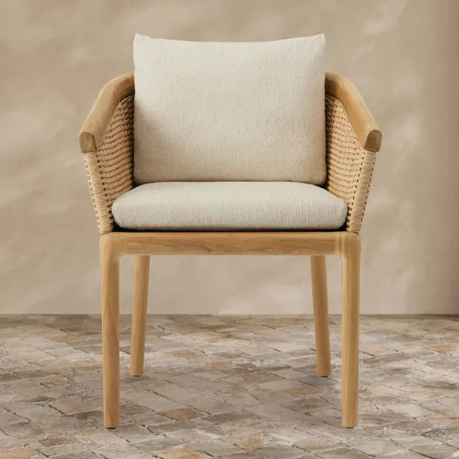 Teak Rattan Outdoor Dining Chair Traditional Alfresco Outdoor Living Australia