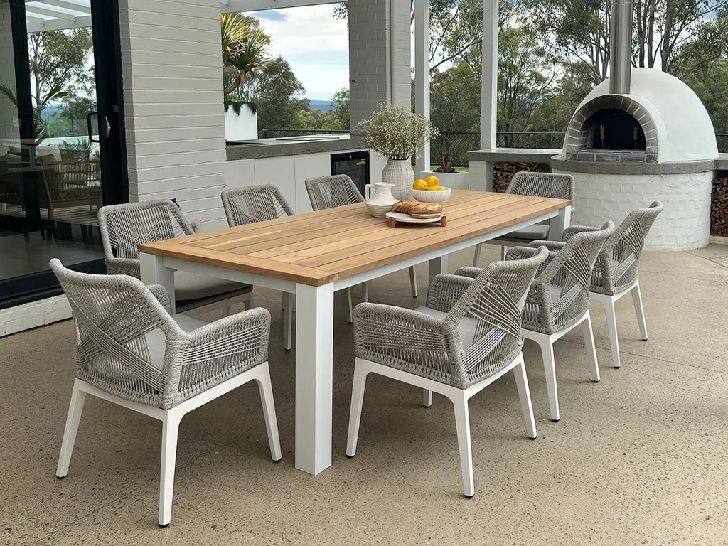 Outdoor Furniture Dining Set Teak and Aluminium Alfresco Outdoor Living