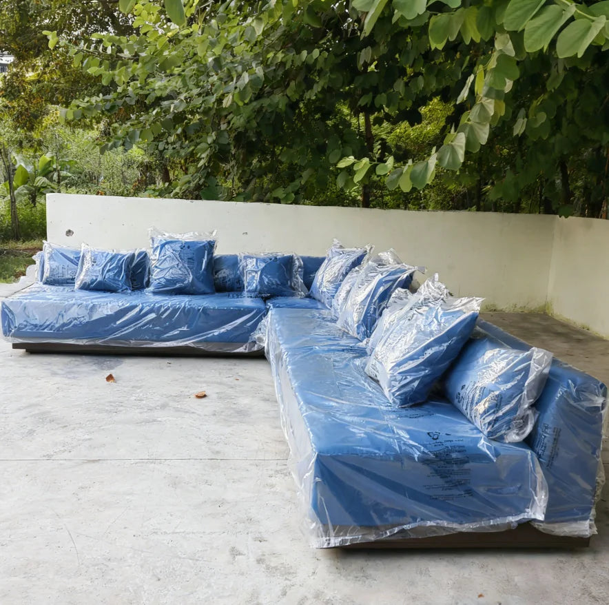 Custom Outdoor Furniture L-Shaped Garden Sofa Modern Modular Aluminum Alfresco Outdoor Living Australia