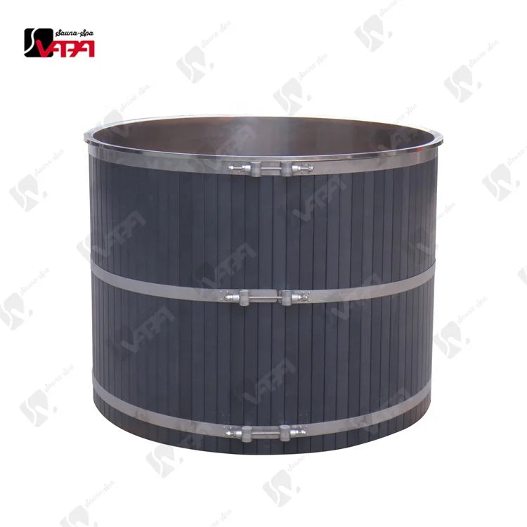 Stainless Steel Cold Plunge Tub Round Barrel Modern Alfresco Outdoor Living Australia