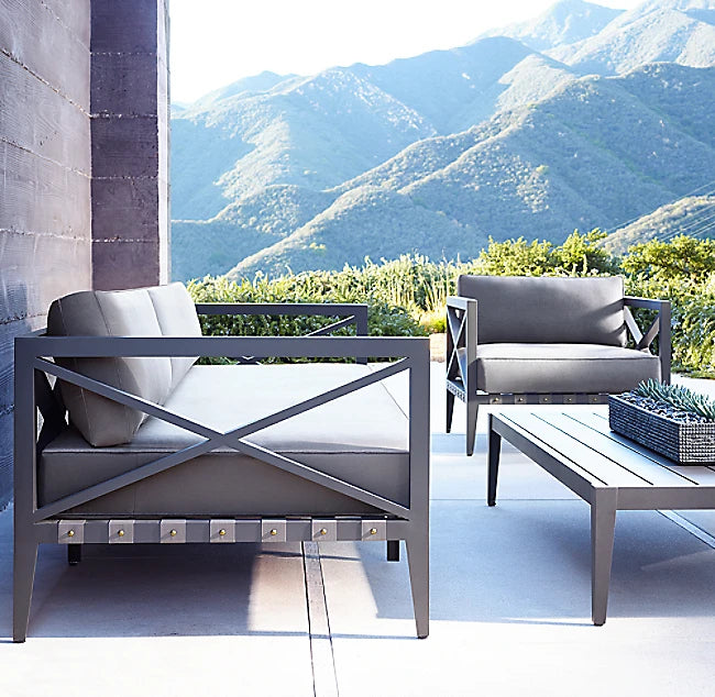 Custom Outdoor Furniture 4-Piece Aluminium Sofa Set Contemporary Alfresco Outdoor Living Australia