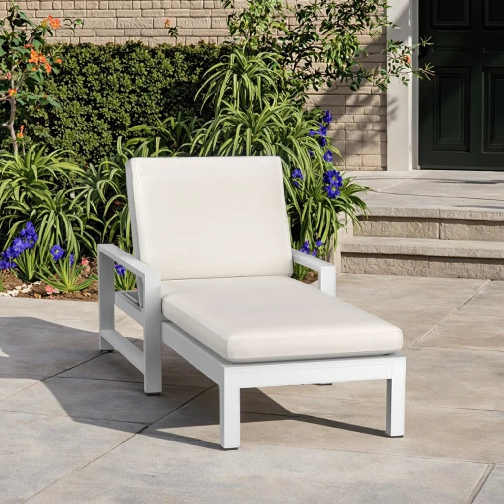 Designer Aluminum Sun Lounger Contemporary White Alfresco Outdoor Living Australia