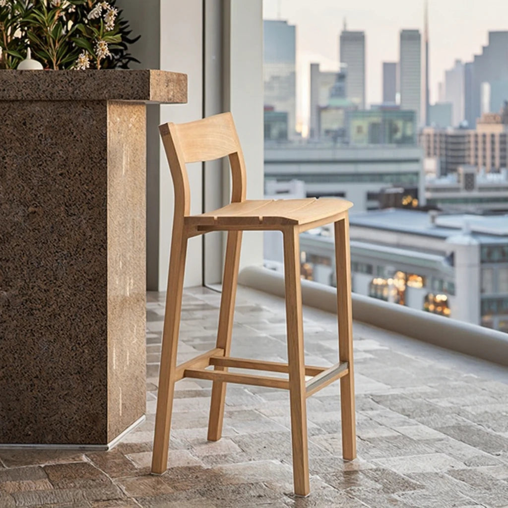 Custom Teak Outdoor Bar Stool Modern High Chair Alfresco Outdoor Living