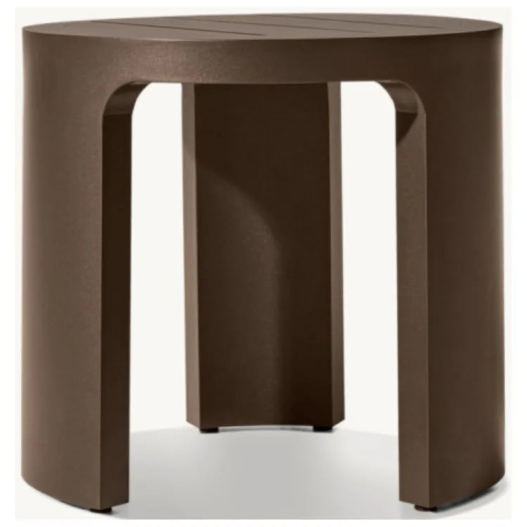 Designer Outdoor Side Table Round White Alfresco Outdoor Living Australia