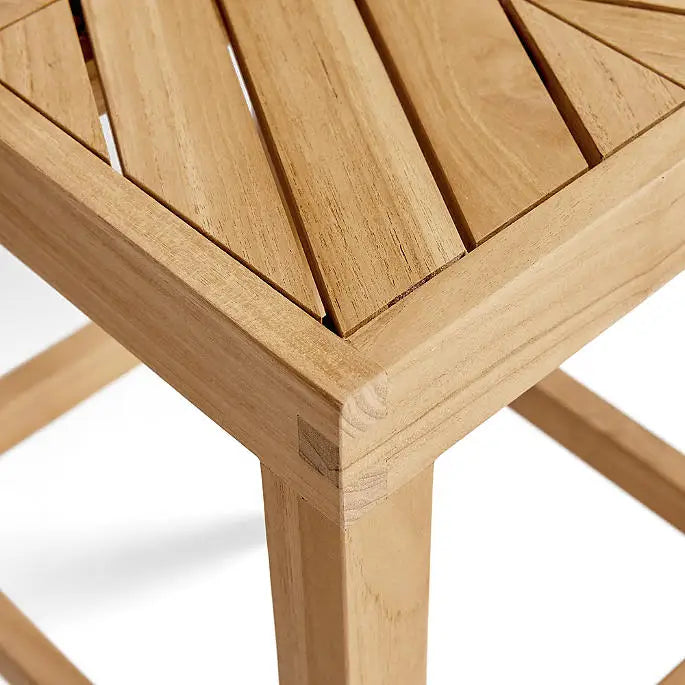 Teak Stool Side Table Square Architectural Alfresco Outdoor Living Australia
