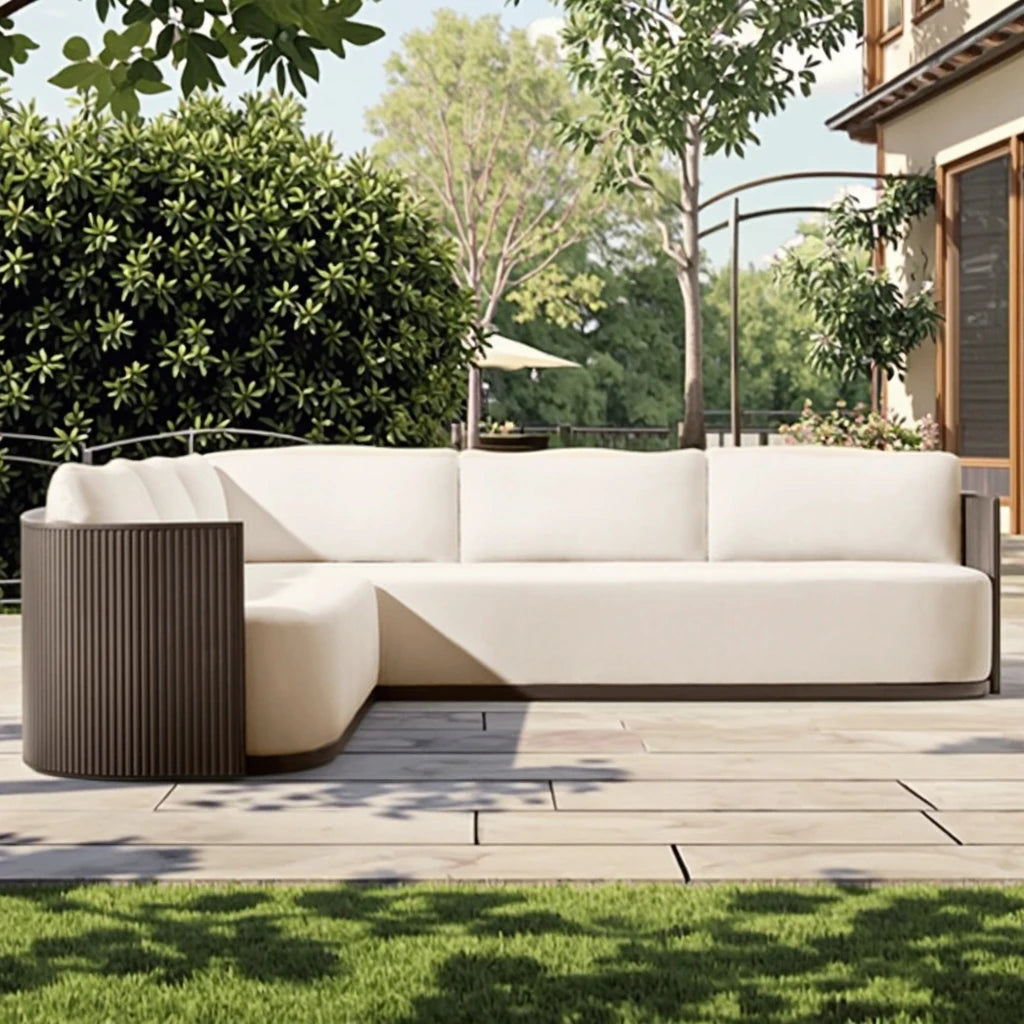 L-Shape Sectional Garden Sofa Set Modern Architectural Alfresco Outdoor Living Australia