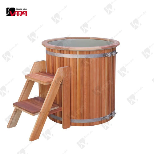 Cold Plunge Tub Round Bathtub Red Cedar Alfresco Outdoor Living Australia
