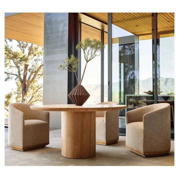 Teak Dining Set Round 4 Chairs Contemporary Alfresco Outdoor Living Australia