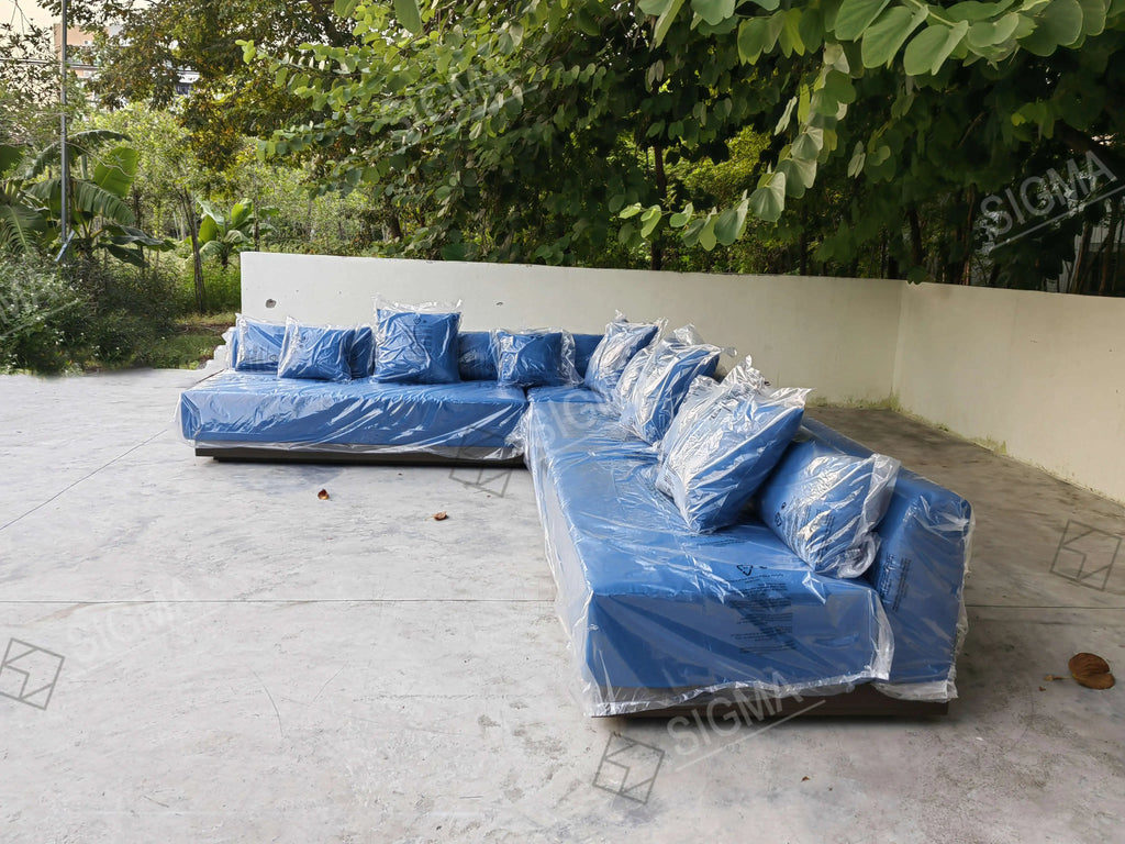Custom Outdoor Furniture L-Shaped Garden Sofa Modern Modular Aluminum Alfresco Outdoor Living Australia