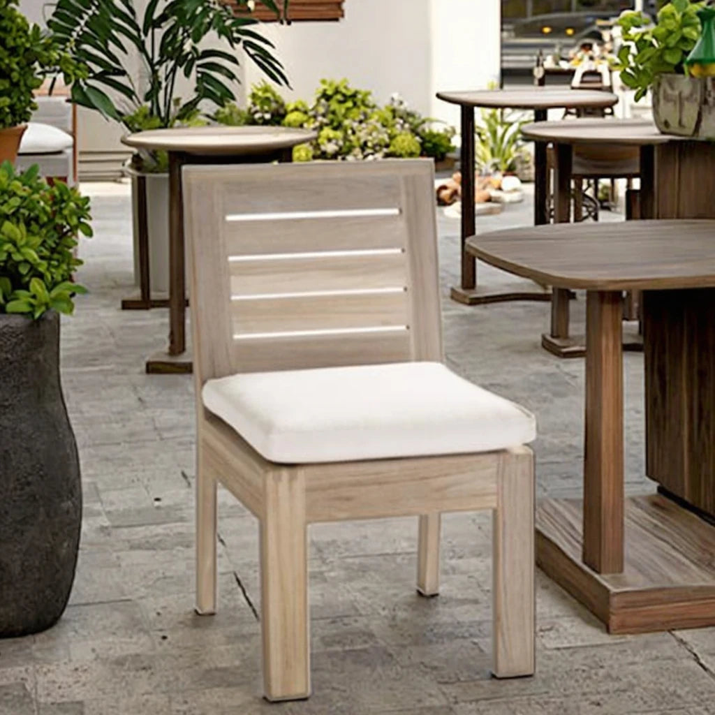 Custom Teak Outdoor Dining Chair Armless Alfresco Outdoor Living Australia
