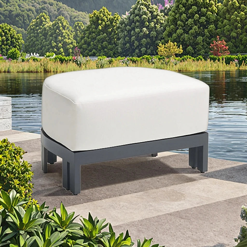 Aluminum Ottoman Stool Modern Powder Coated Alfresco Outdoor Living Australia