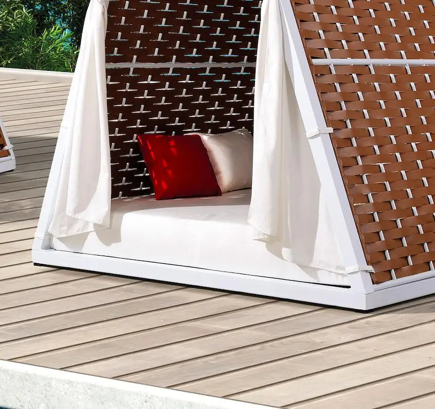 Triangle Day Bed Lounger Rattan Wicker Alfresco Outdoor Living Australia