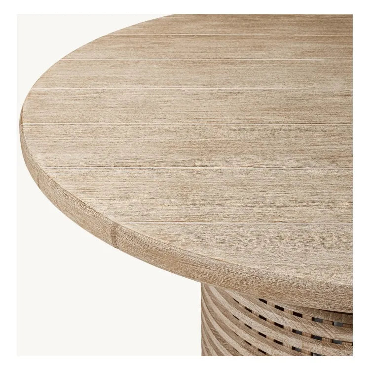 Custom Teak Furniture Round Dining Set Contemporary Alfresco Outdoor Living Australia