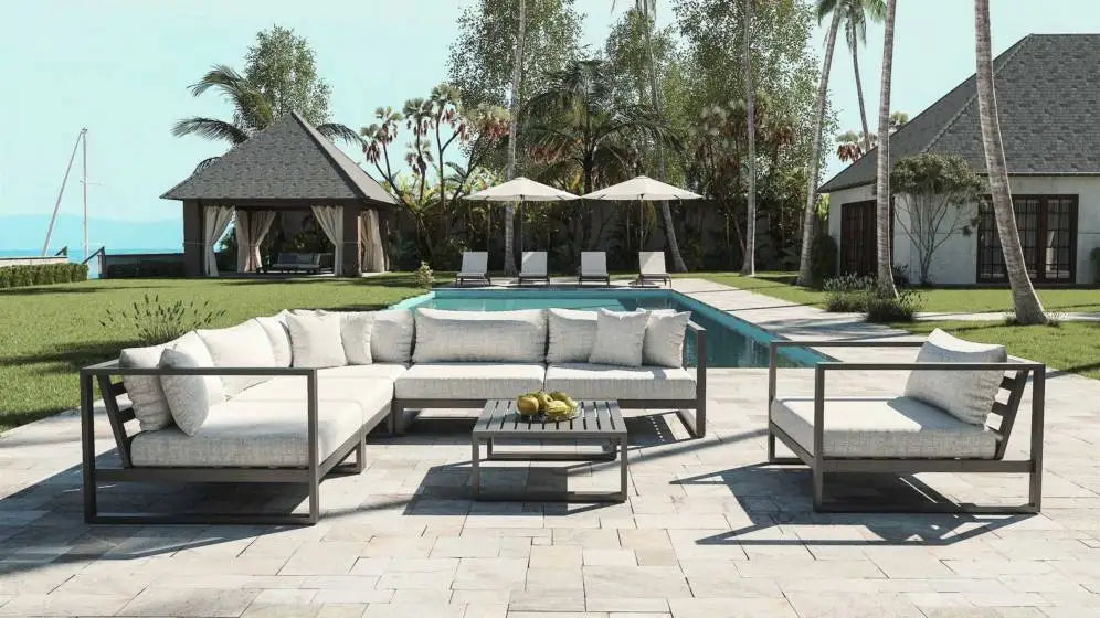 Custom Outdoor Sectional Sofa Minimalist Aluminium Alfresco Outdoor Living Australia