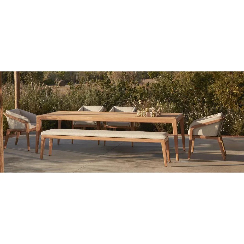 Teak Outdoor Dining Set, Sculptural Timber Style, Alfresco Outdoor Living Australia