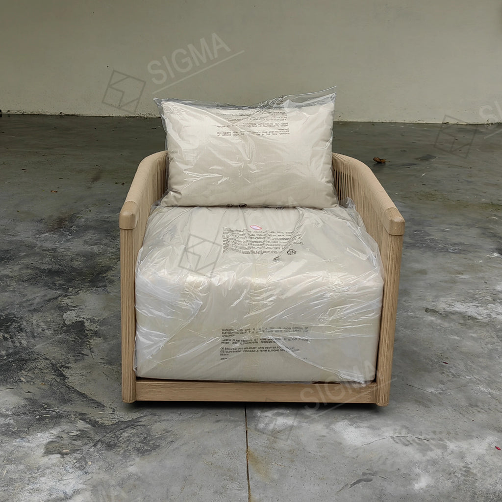 Modern Rope Weaving Lounge Chair Aluminum Frame Sculptural