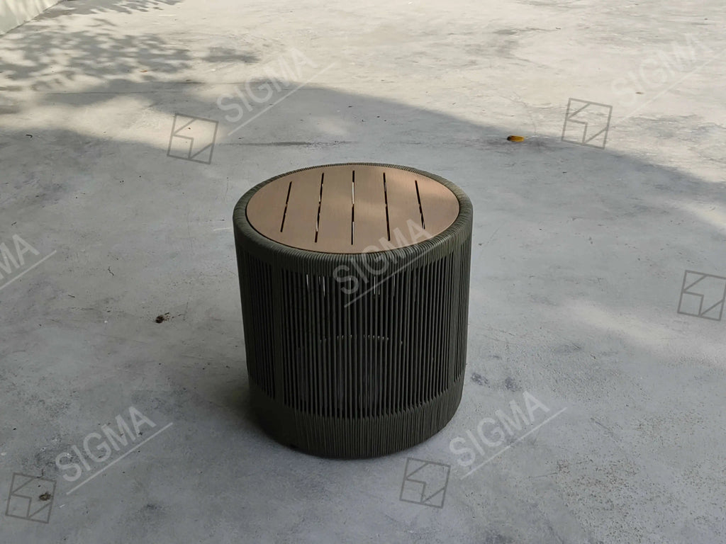 Custom Aluminium Woven Rope Side Table Alfresco Outdoor Living Australia