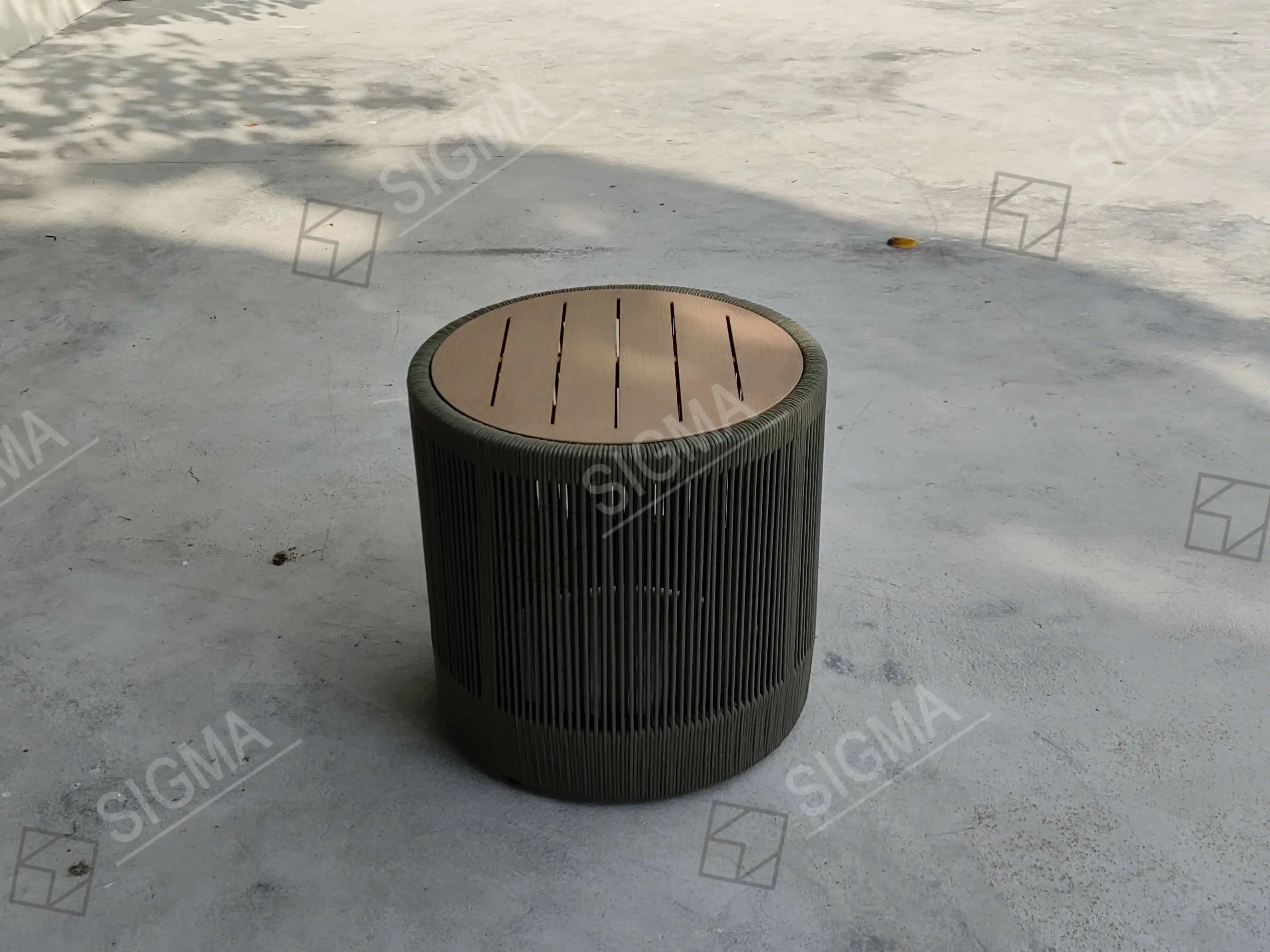 Custom Aluminium Woven Rope Side Table Alfresco Outdoor Living Australia