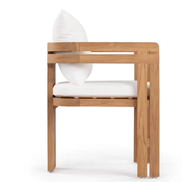 Teak Dining Chair Curved Backrest Alfresco Outdoor Living Australia