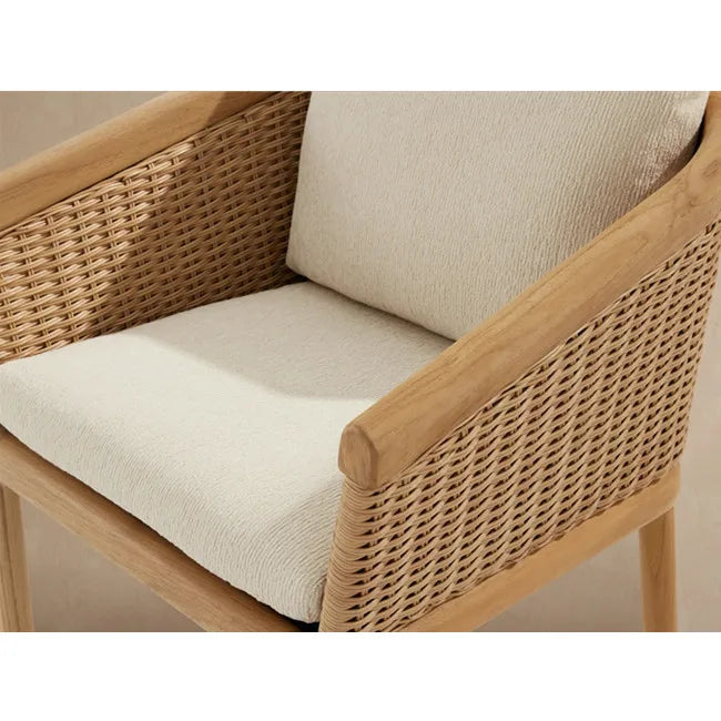 Teak Rattan Outdoor Dining Chair Traditional Alfresco Outdoor Living Australia