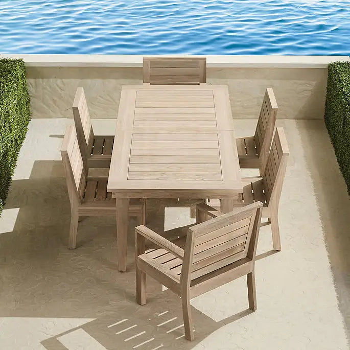 Custom Outdoor Furniture Teak Dining Set Weathered - Alfresco Outdoor Living Australia