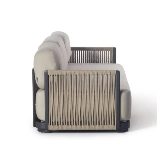 Custom Outdoor Furniture 3-Seater Aluminum Rope Sofa Contemporary Alfresco Outdoor Living Australia