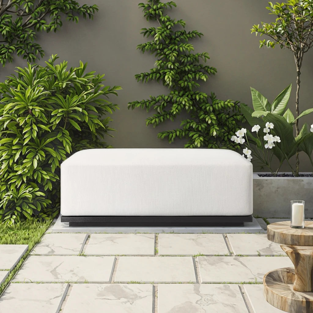 Custom Outdoor Ottoman Modern Geometric Base Alfresco Outdoor Living Australia