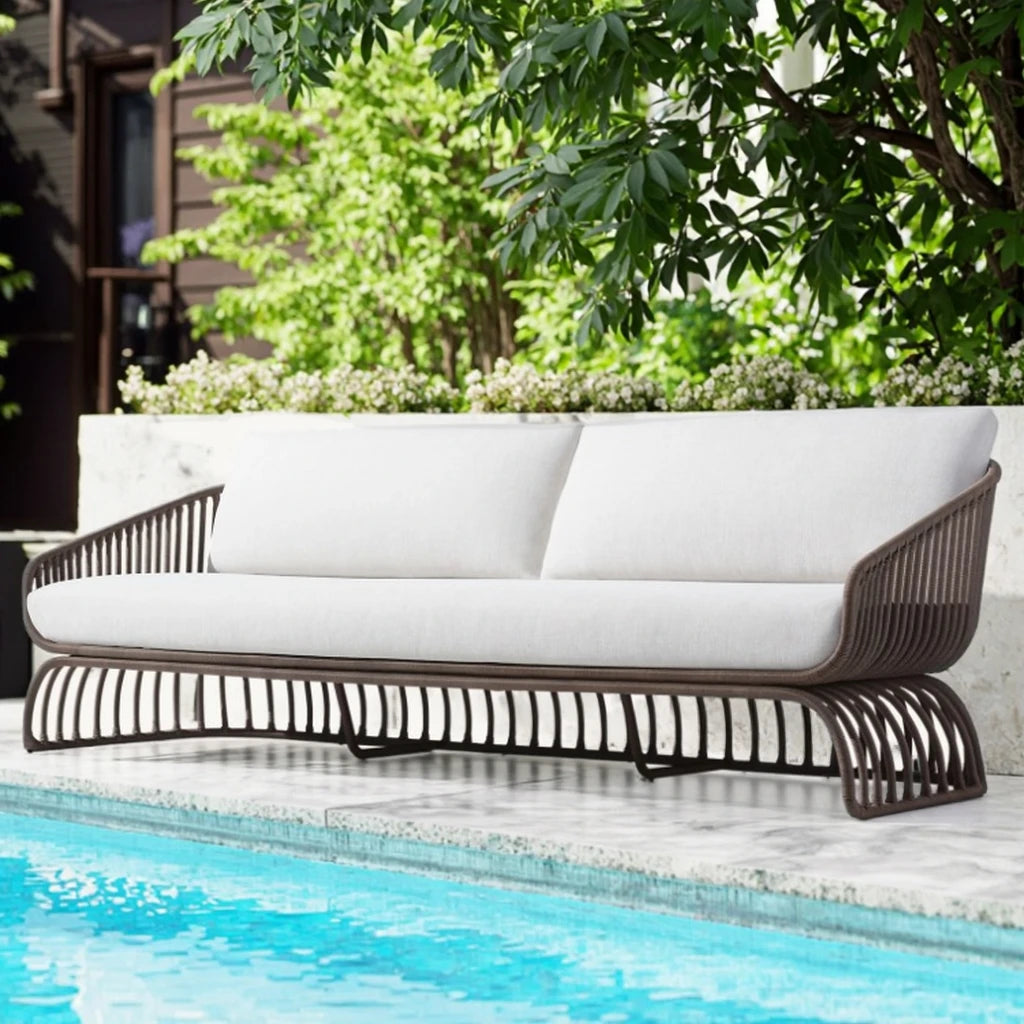 Curved Rope Woven Outdoor Sofa Aluminum Frame Alfresco Outdoor Living Australia
