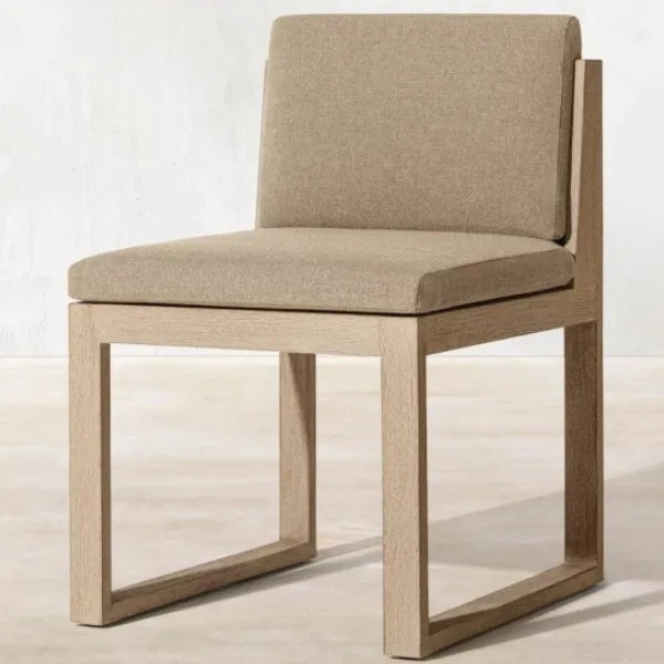 Teak Outdoor Dining Chair Armless Solid Wood Alfresco Outdoor Living Australia