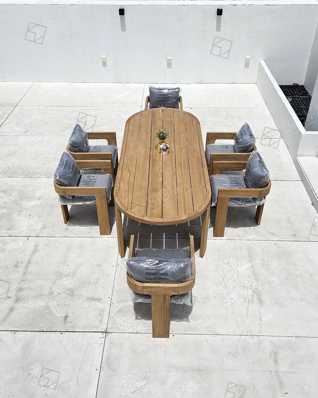 Teak 6-Seater Dining Set Designer Outdoor Furniture Alfresco Outdoor Living Australia