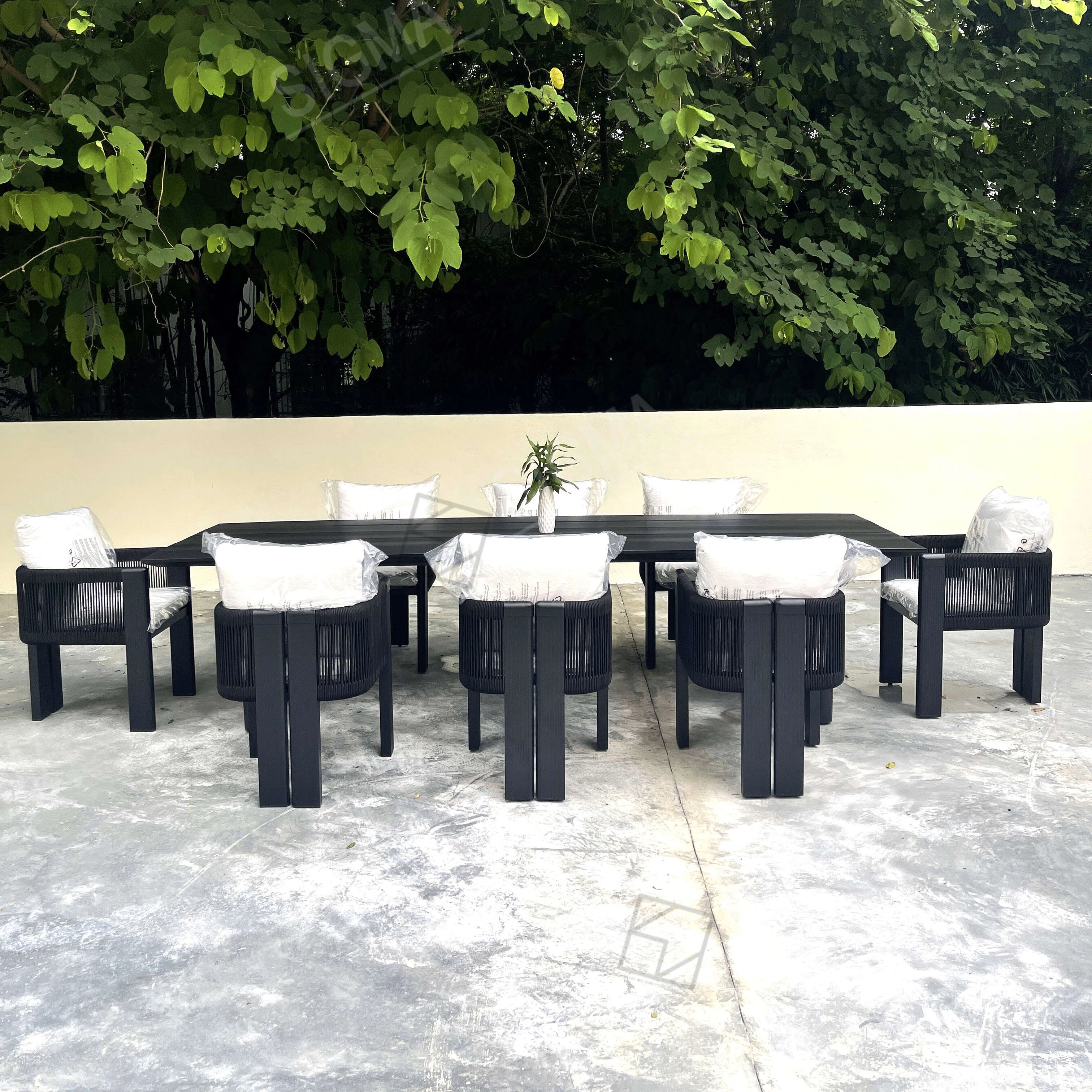Dining Table Set Contemporary Woven Rope Alfresco Outdoor Living Australia