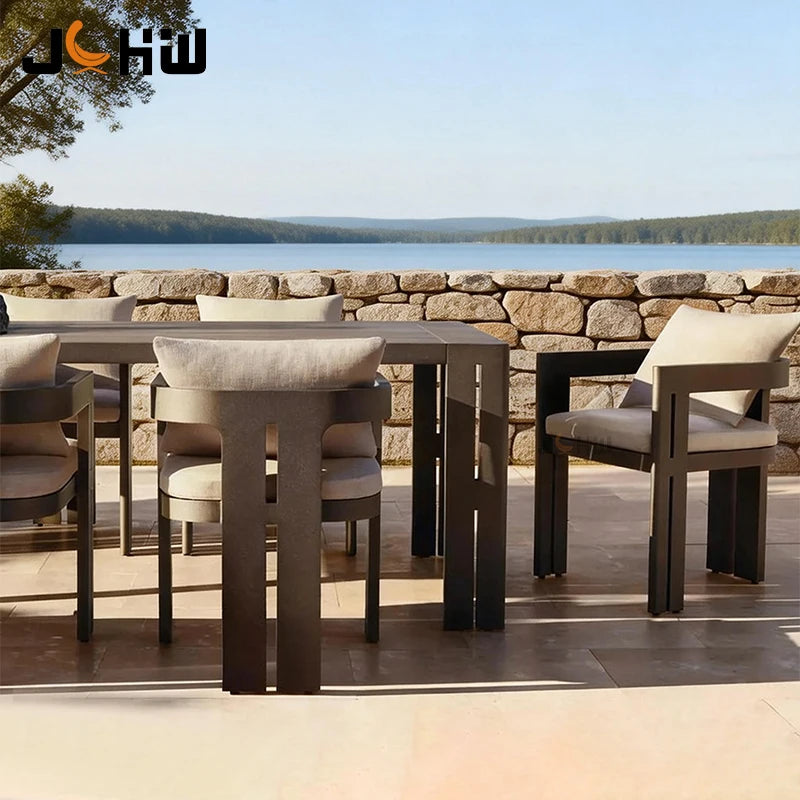 Custom Outdoor Aluminum Dining Set Modern Architectural Alfresco Living Australia