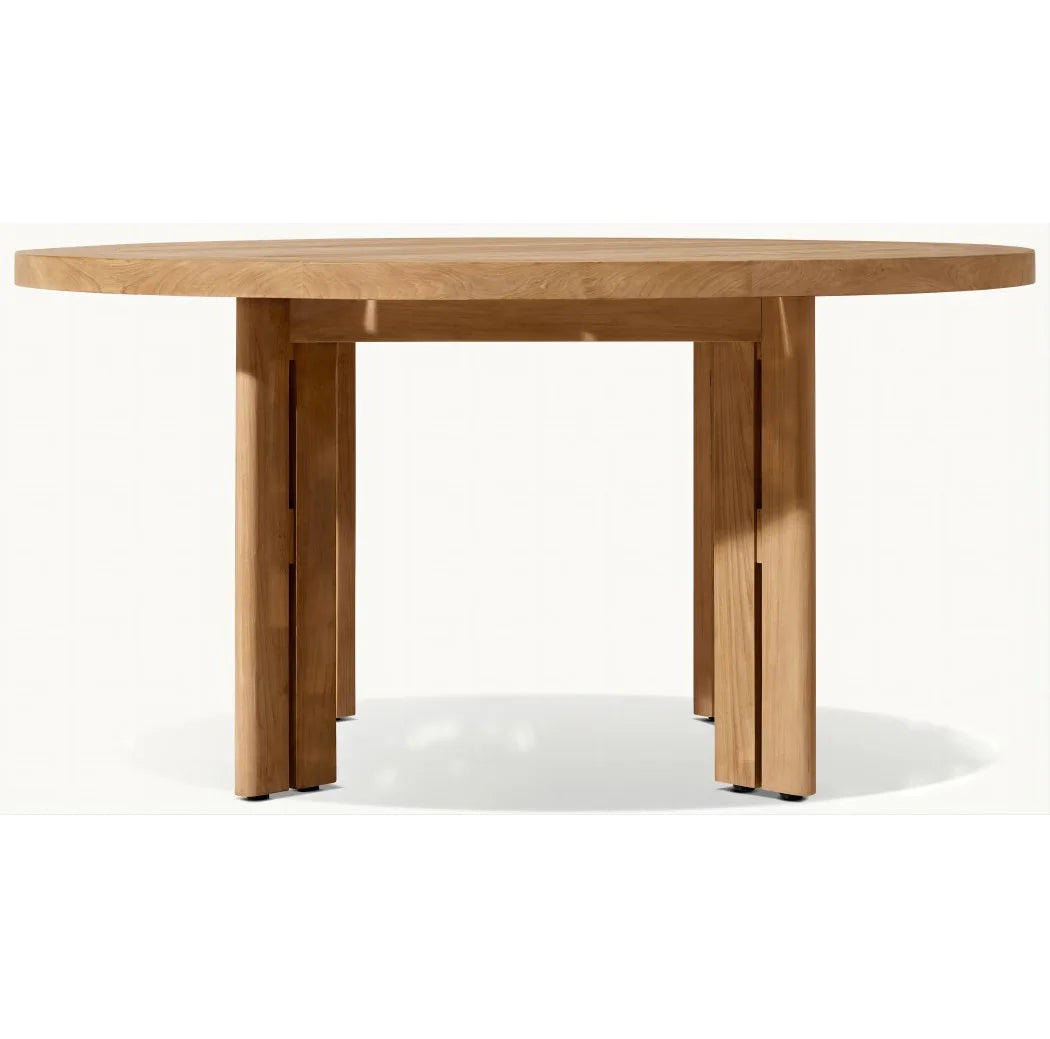 Custom Teak Dining Table Hollow-out Leg Alfresco Outdoor Living Australia