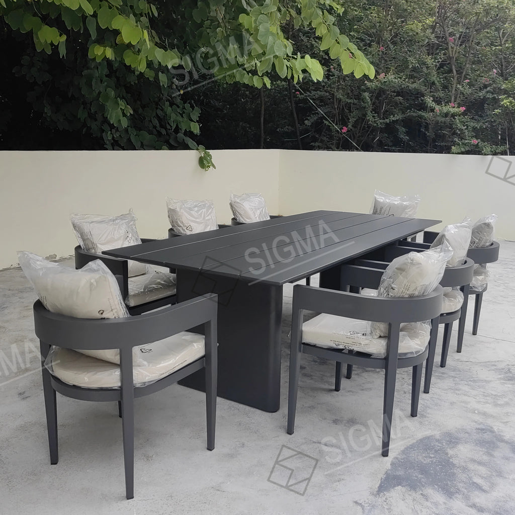 Custom Outdoor Dining Table Aluminum Sculptural Alfresco Outdoor Living Australia