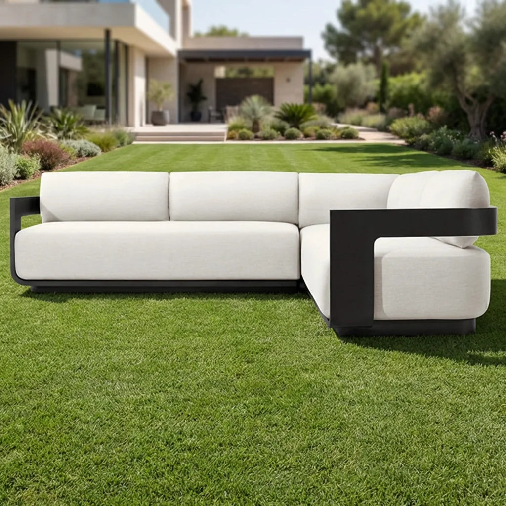 Aluminum Outdoor Sectional Sofa L-Shape Modern Alfresco Outdoor Living Australia