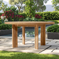 Custom Teak Dining Table Hollow-out Leg Alfresco Outdoor Living Australia