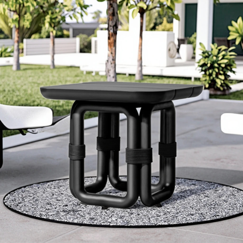 Handwoven Outdoor Side Table Aluminium Alfresco Outdoor Living Australia