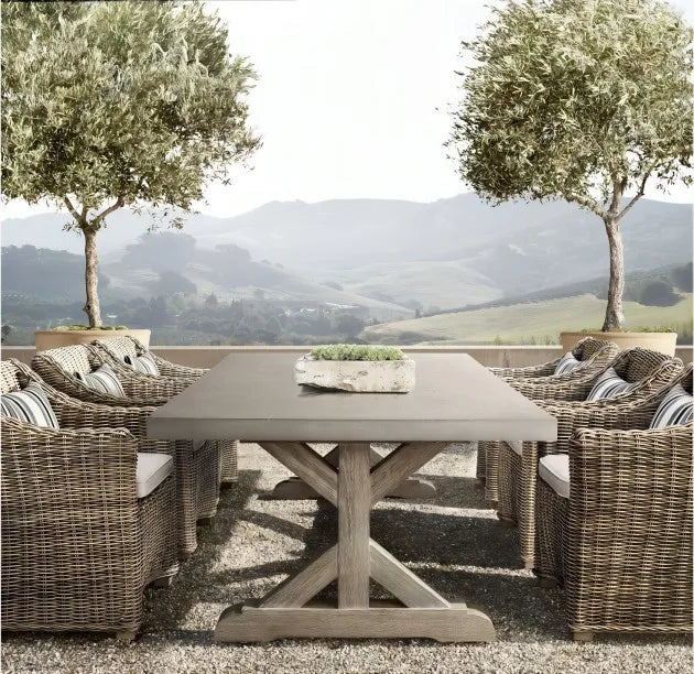 Custom Concrete & Teak Dining Table Alfresco Outdoor Living Australia