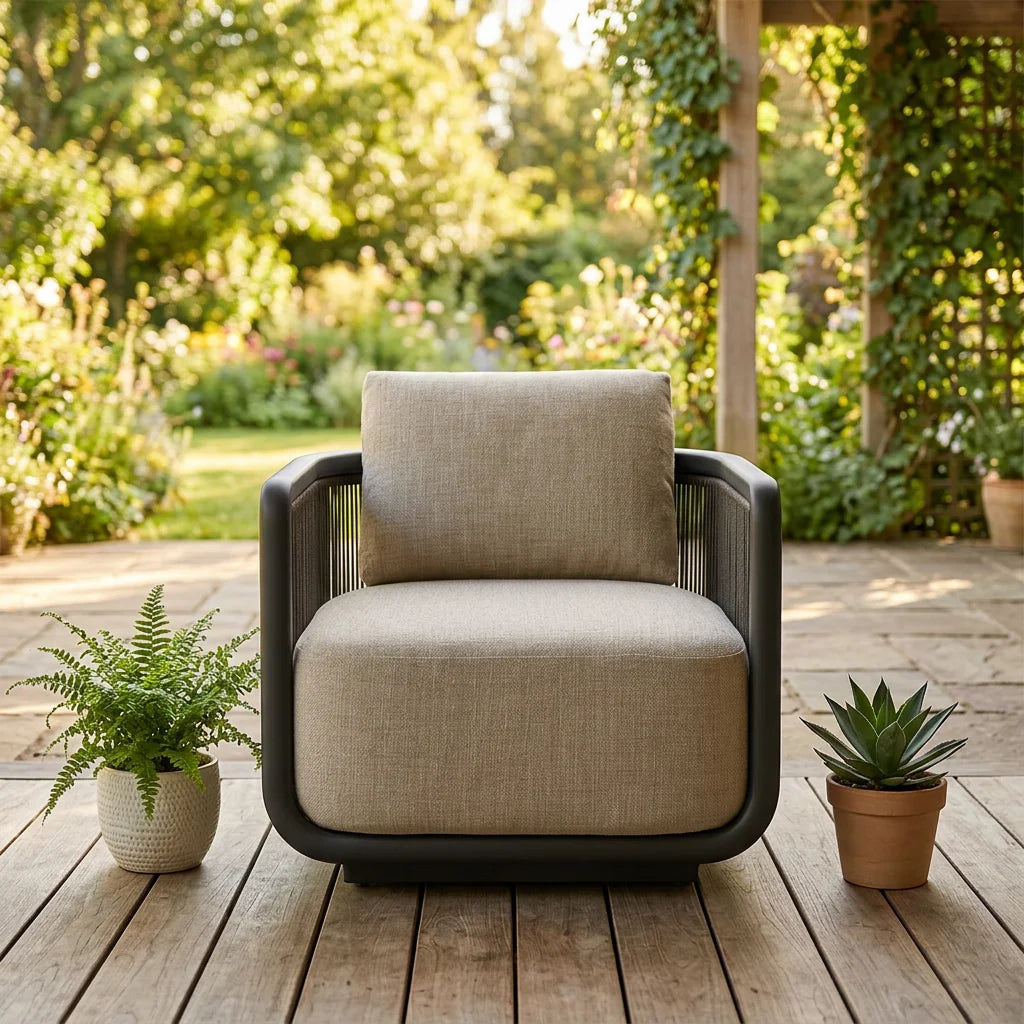 Outdoor Swivel Sofa Chair Contemporary Mixed Materials Alfresco Outdoor Living Australia