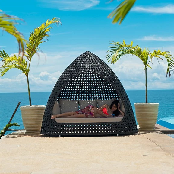 Custom Outdoor Furniture Triangle Cabana Bed Architectural Alfresco Outdoor Living Australia