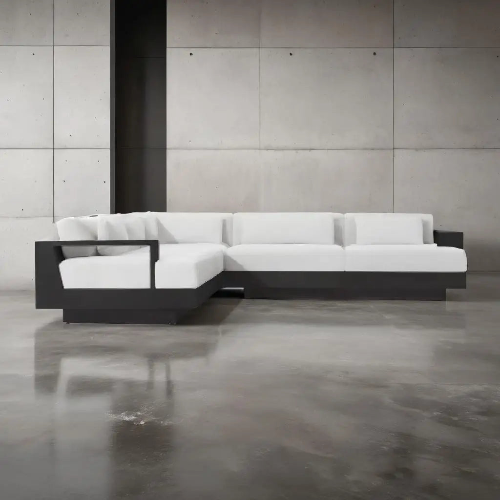 Custom Outdoor Furniture Modular Sofa Set Minimalist Aluminum Alfresco Living