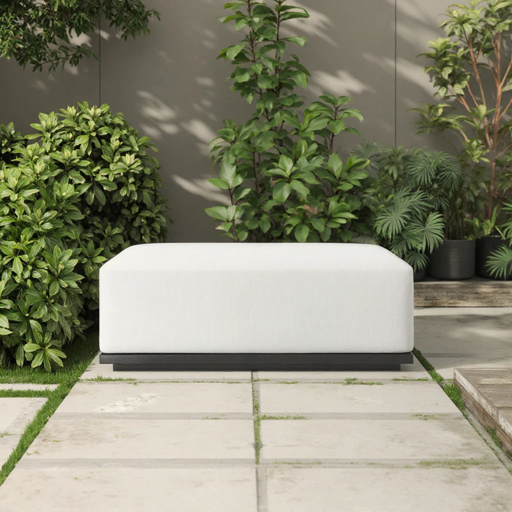 Custom Outdoor Ottoman Modern Geometric Base Alfresco Outdoor Living Australia