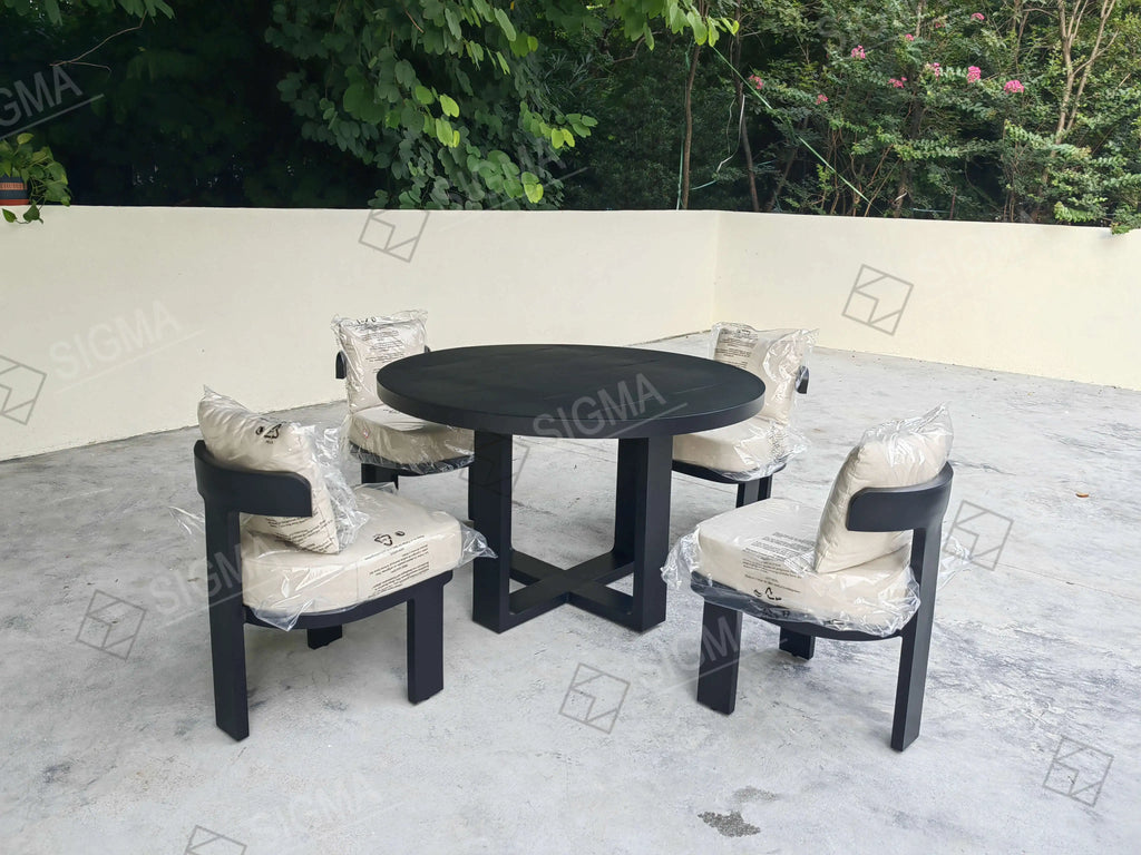 Outdoor Dining Table Set Aluminum 4-Seater Modern Alfresco Outdoor Living Australia