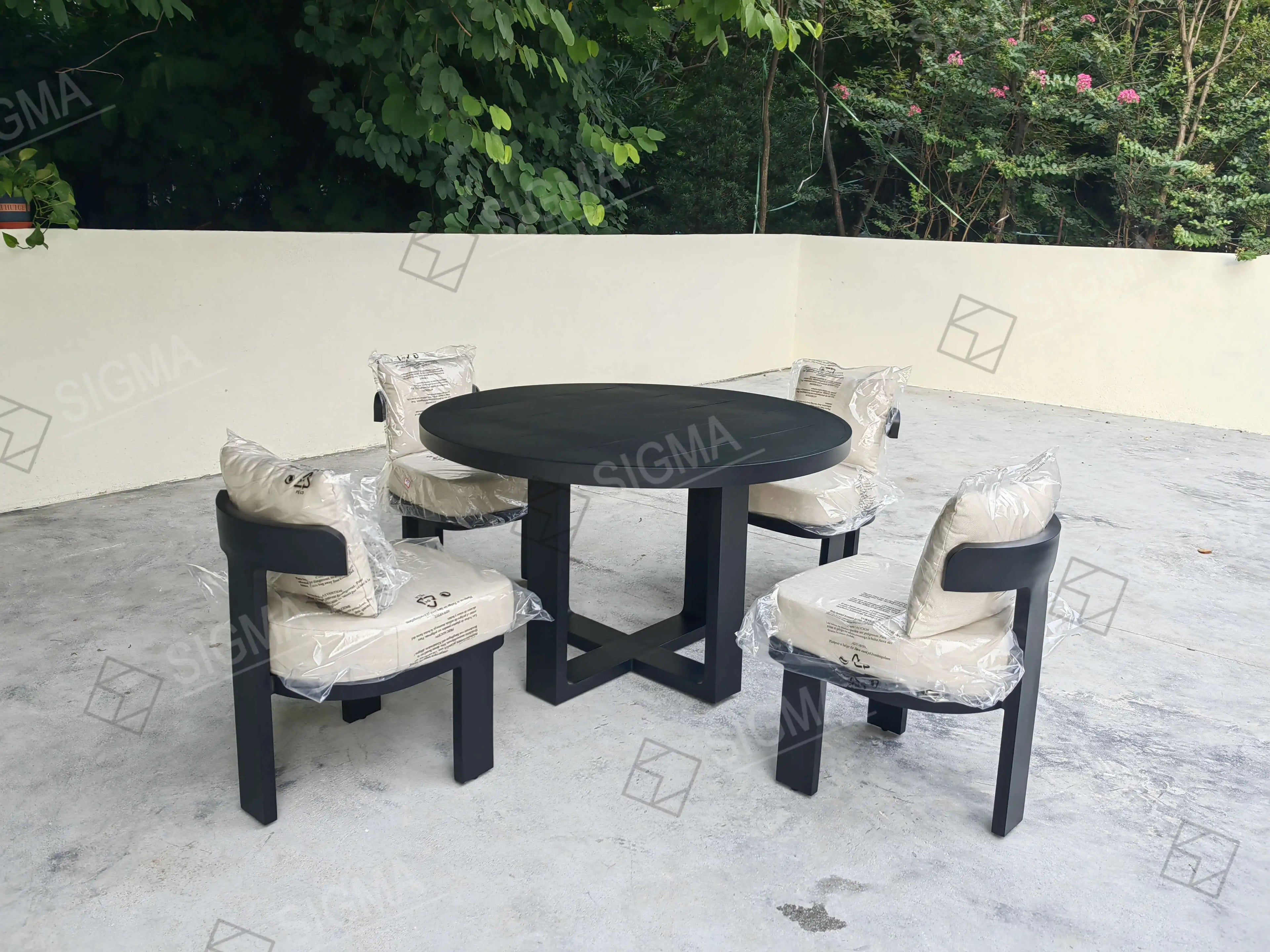 Outdoor Dining Table Set Aluminum 4-Seater Modern Alfresco Outdoor Living Australia