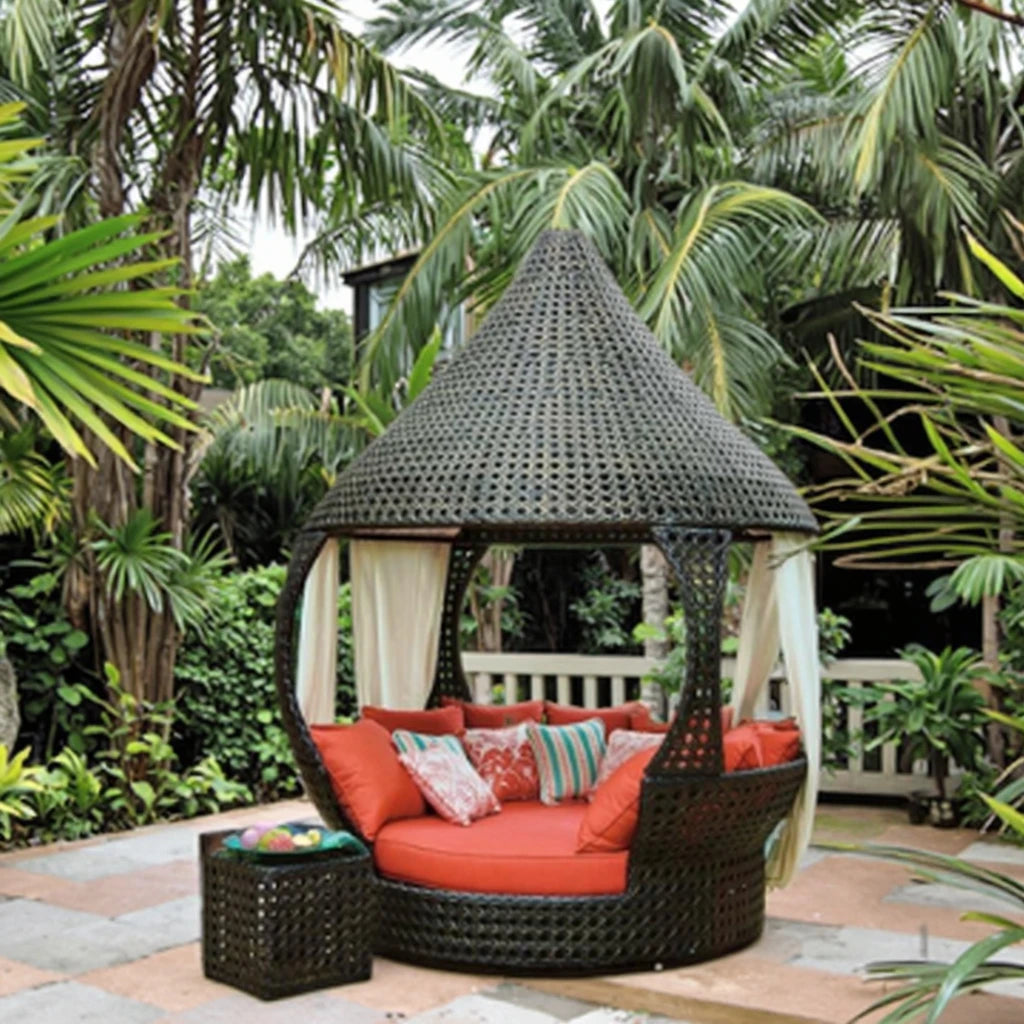Custom Wicker Cabana Daybed Sculptural Lounge Alfresco Outdoor Living Australia