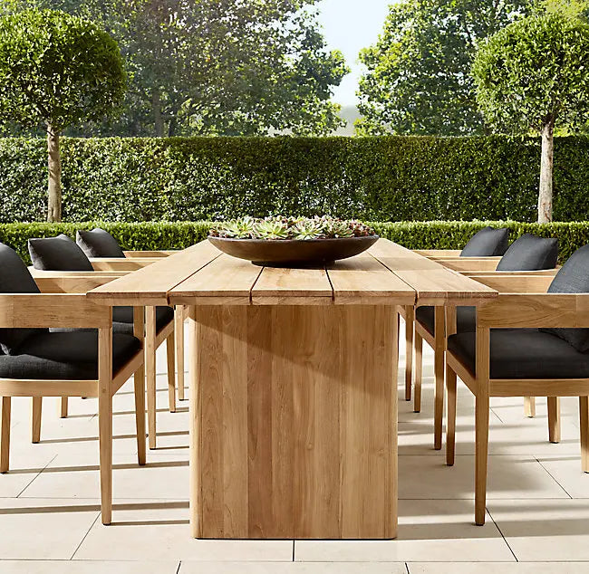 Custom Teak Dining Set Half Moon 8 Seater Alfresco Outdoor Living Australia
