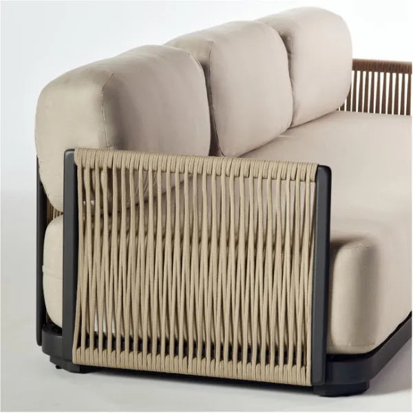 Custom Outdoor Furniture 3-Seater Aluminum Rope Sofa Contemporary Alfresco Outdoor Living Australia