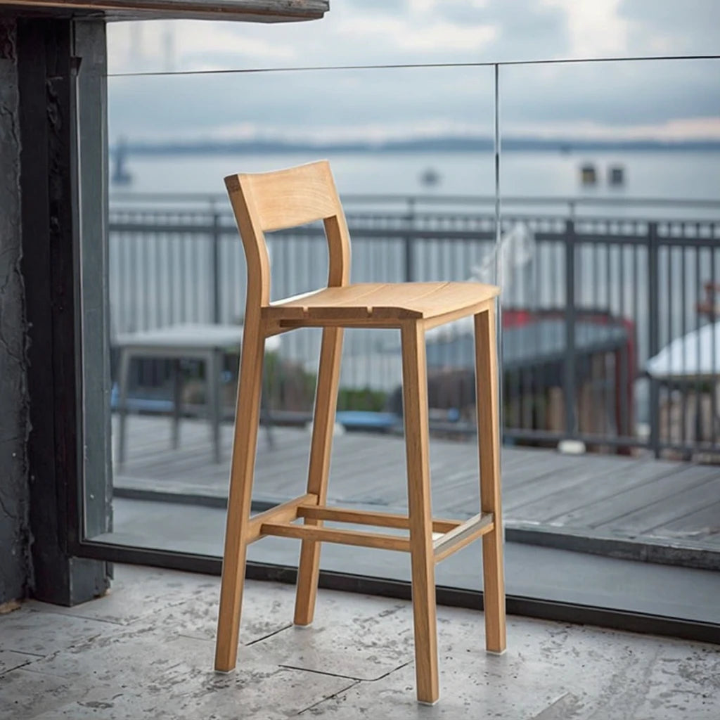 Custom Teak Outdoor Bar Stool Modern High Chair Alfresco Outdoor Living