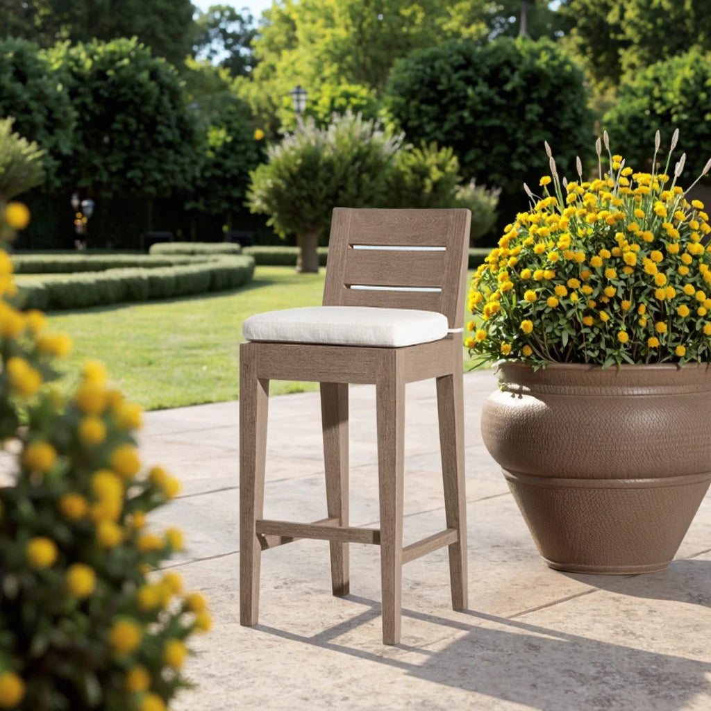 Custom Teak Bar Stool European Bistro Style Alfresco Outdoor Living Australia
